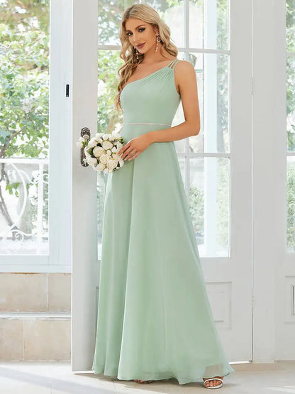 Langes Kleid Salbeigrün